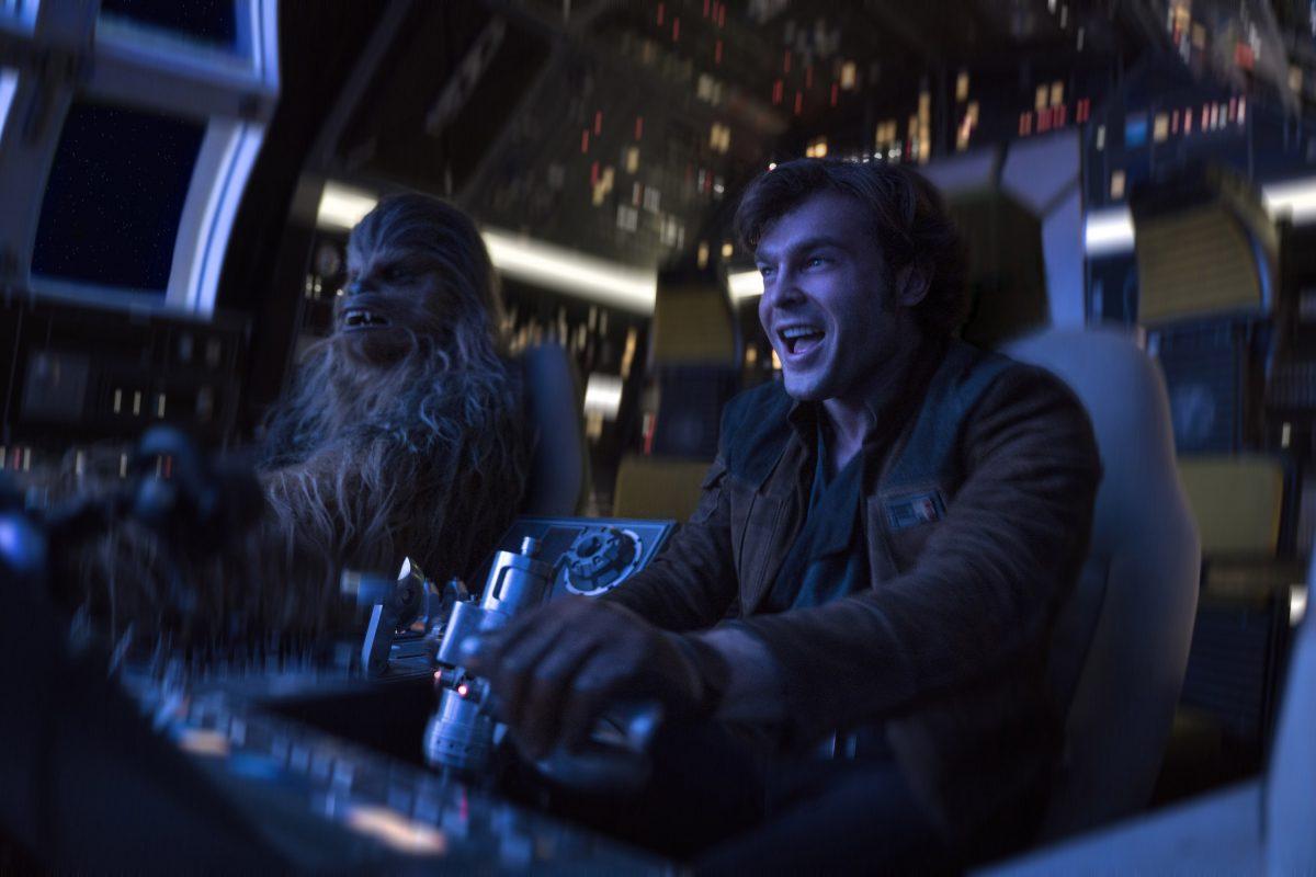 Alden Ehrenreich as Han Solo (R) and Joonas Suotamo as Chewbacca in "Solo: A Star Wars Story." (Lucasfilm/Walt Disney Pictures)