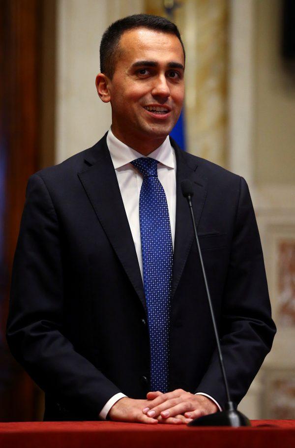 5-Star Movement leader Luigi Di Maio speaks at the media after a round of consultations with Italy's newly appointed Prime Minister Giuseppe Conte at the Lower House in Rome, Italy, May 24, 2018. (Reuters/Tony Gentile)