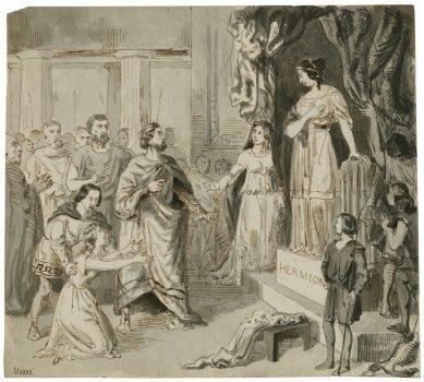 A mid-19th-century painting of the statue of Hermione coming to life, in Shakespeare's "The Winter's Tale." (Public Domain)