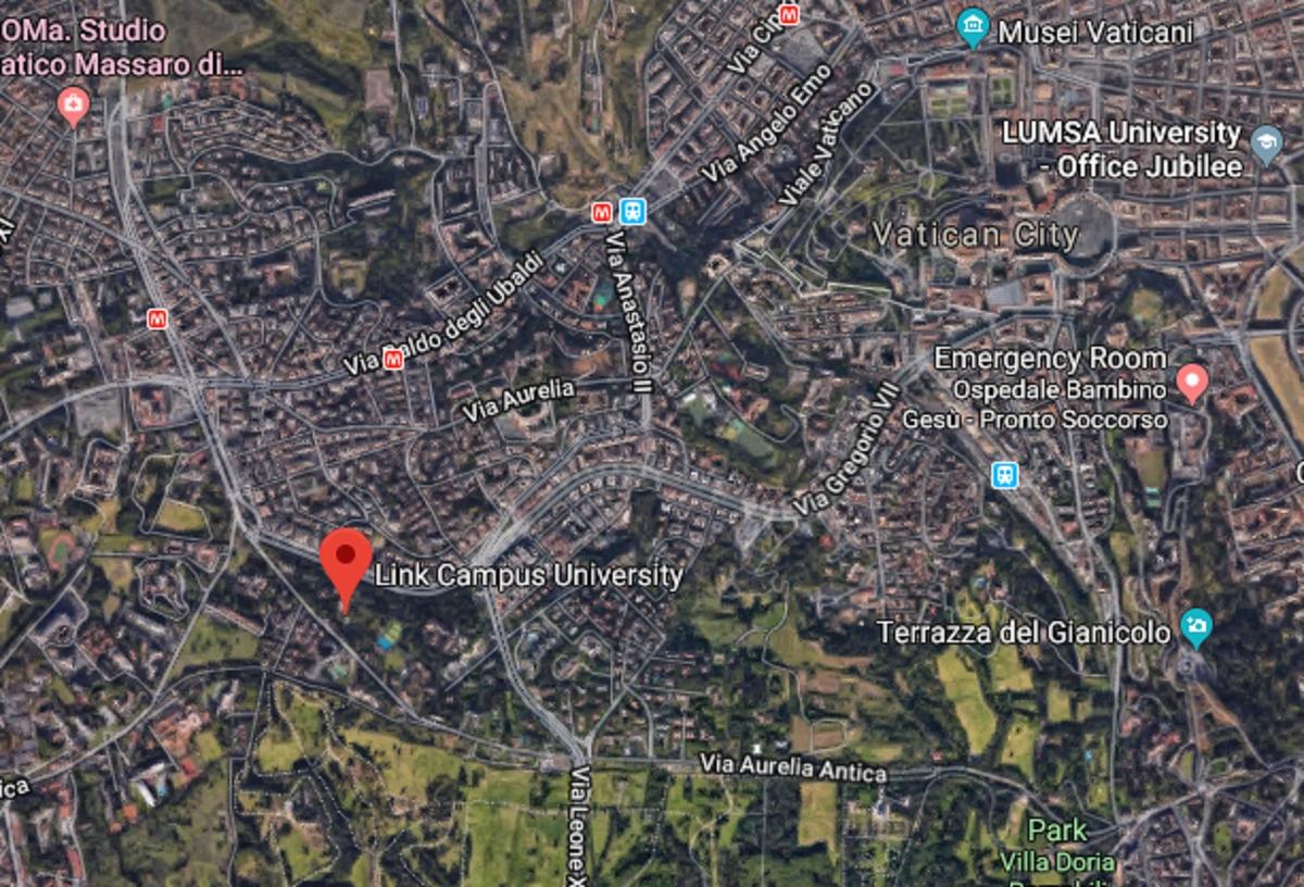 The location of the Link Campus University in Rome, Italy. (Screenshot via Google Maps)