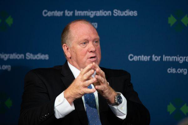 Acting ICE Director Tom Homan speaks at an event hosted by the Center for Immigration Studies, on June 5, 2018. (Charlotte Cuthbertson/The Epoch Times)