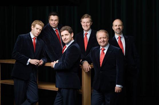 The 2011 King's Singers, an acclaimed a cappella sextet. David Hurley is second from the right. (Singers.com)