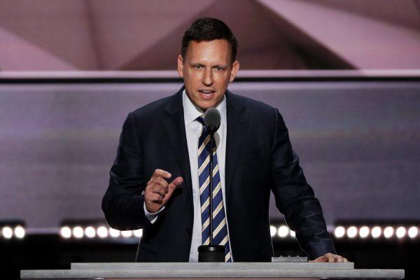 Peter Thiel, co-founder of PayPal, delivers a speech during the evening session on the fourth day of the Republican National Convention at the Quicken Loans Arena in Cleveland, Ohio on July 21, 2016. (Alex Wong/Getty Images)