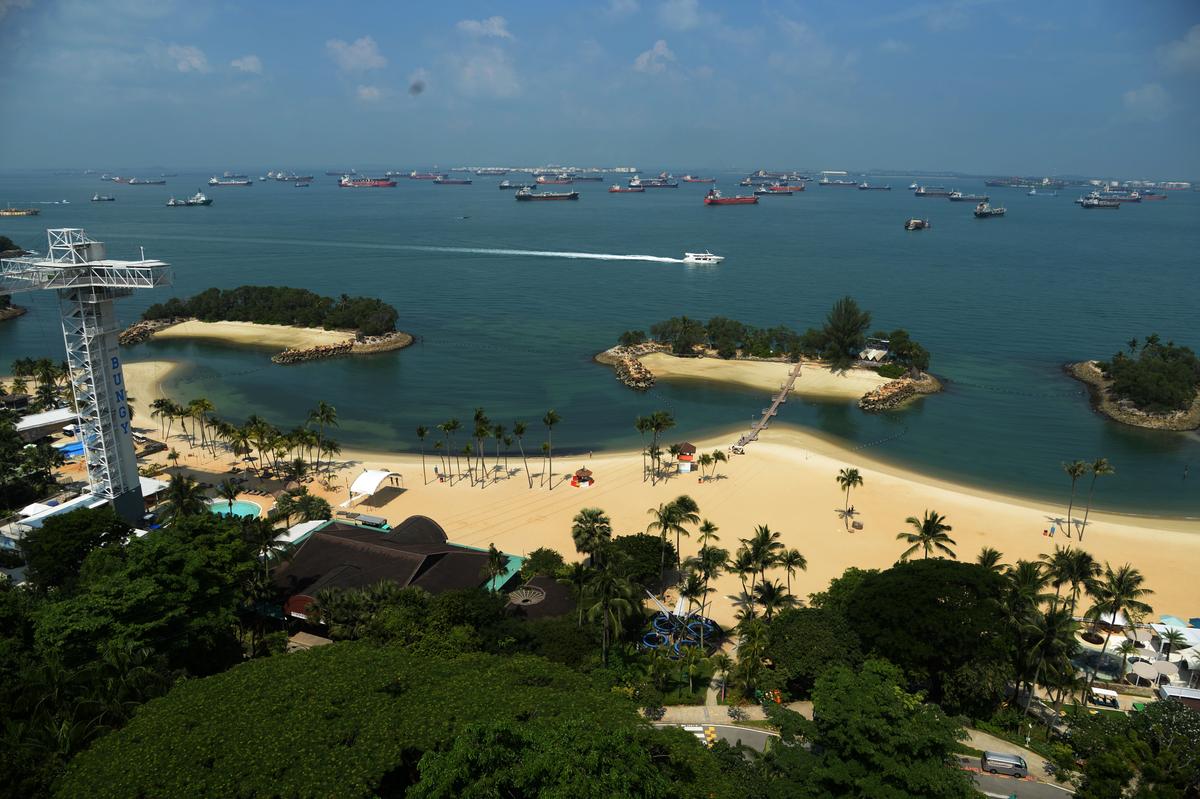 Siloso beach in Sentosa island in Singapore on June 6, 2018. (Roslan Rahman/AFP/Getty Images)