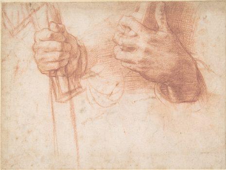 “Studies of Hands” by Andrea del Sarto (1486–1530). Red chalk, lined. Bequest of Walter C. Baker, 1971. (The Metropolitan Museum of Art)