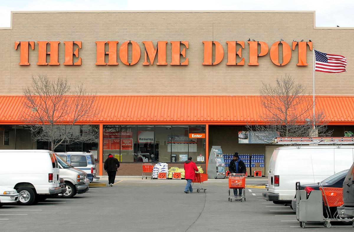 The facade of The Home Depot store is seen in Evanston, Illinois, on Feb. 17, 2005. (Tim Boyle/Getty Images)