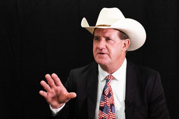 Sheriff Andy Louderback, Jackson County, Texas, talks about Mexican cartels during an interview in Washington on May 18, 2018. (Samira Bouaou/The Epoch Times)