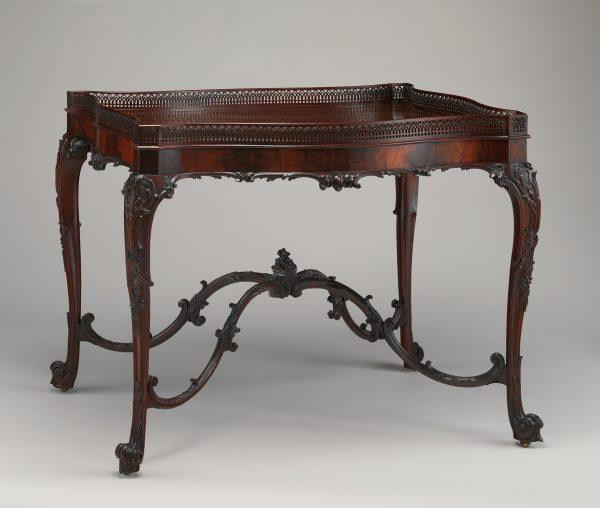 China table, circa 1755-60 by Thomas Chippendale. Mahogany, 28 1/4 inches high by 37 3/4 inches wide by 26 1/2 inches deep. Gift of Irwin Untermyer, 1964. (The Metropolitan Museum of Art, New York)