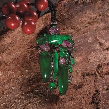 “Grandma’s Vegetable Shed,” a jade necklace designed by Ying-Hsiang Hsu. (Courtesy of Ying-Hsiang Hsu)