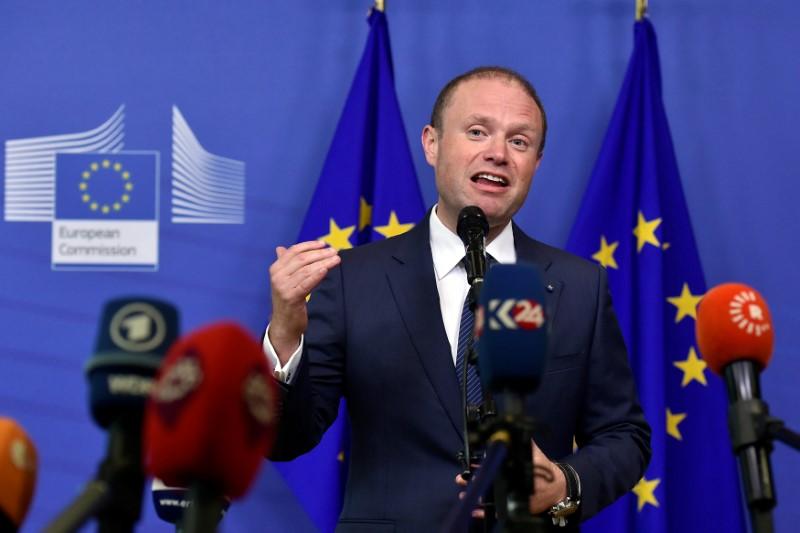 FILE PHOTO: Maltese Prime Minister Joseph Muscat talks to the press after an emergency European Union leaders summit on immigration at the EU Commission headquarters in Brussels, Belgium June 24, 2018. (Reuters/Eric Vidal).