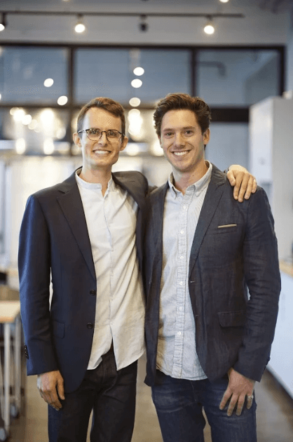 Andrew McClure and Aidan Altman, co-founders of Fora, a new dairy-alternative brand. (Courtesy of Fora)