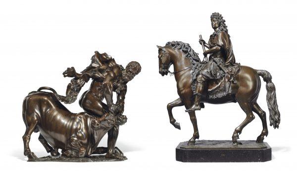 "Hercules Overcoming Acheloüs" by Ferdinando Tacca and “Louis XIV on Horseback,” by François Girardon. (Christie's Images Ltd. 2018)