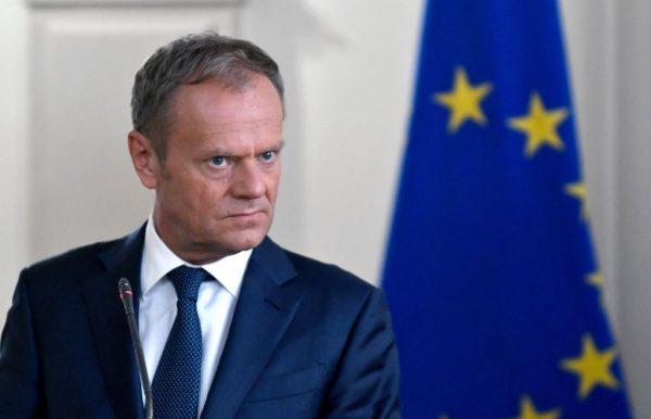 President of the European Council Donald Tusk in Sarajevo, on April 26, 2018. (Elvis Barukcica/AFP/Getty Images)