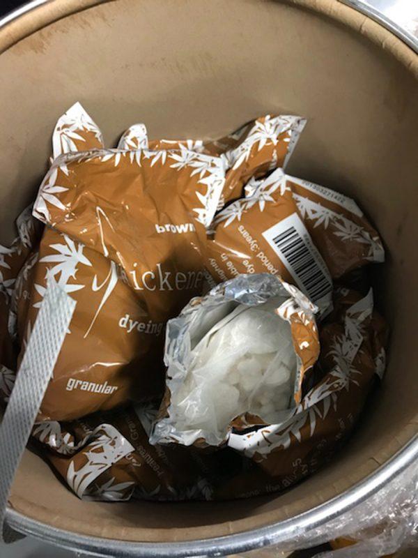 Fentanyl found in barrels of iron oxide by U.S. customs officials. (Courtesy of U.S. Customs and Border Protection)