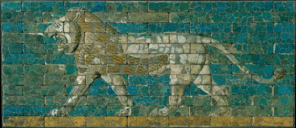A relief of a lion, associated with Ishtar, goddess of love and war. Fletcher Fund, 1931. (The Metropolitan Museum of Art)