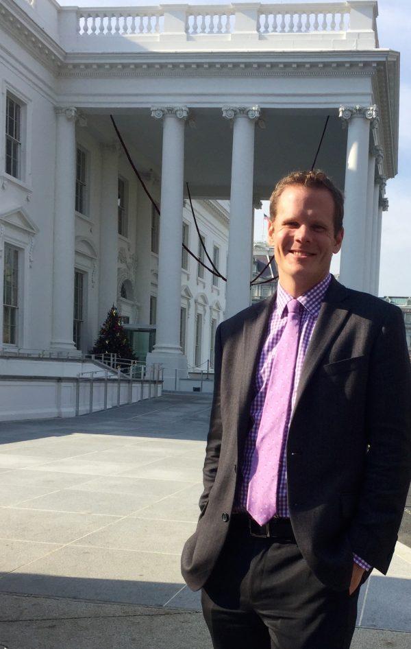 Christopher Poulos outside the White House. (Courtesy of Christopher Poulos)