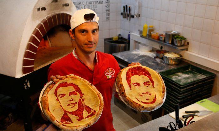 Soccer Fans Savor Pizza Art