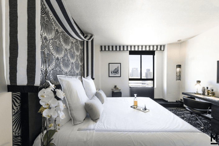  A room at the redesigned Mayfair Hotel in downtown Los Angeles. (Courtesy of The Mayfair Hotel)