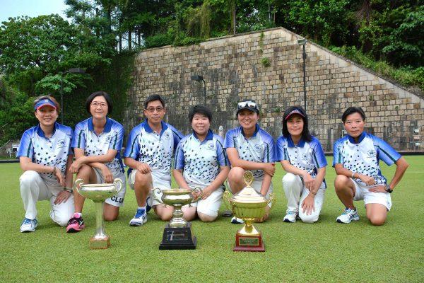 Hong Kong Football Club were the biggest winner at the first Finals Day of the year last Sunday, July 1. They won the National Pairs, National Fours and the Mixed Pairs, as well as finished second in the Mixed Fours. (Stephanie Worth)