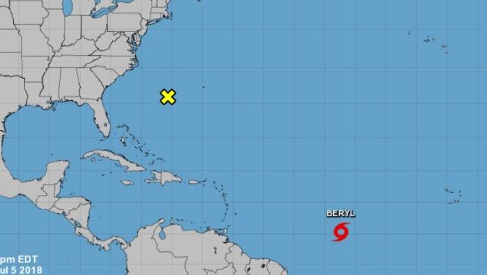Tropical Storm Beryl Forms in East Atlantic