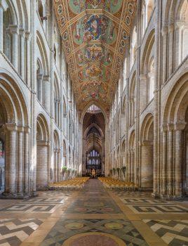 The nave of Ely Cathedral in Cambridgeshire, England. The building dates back to 1083, and cathedral status was granted in 1109 when it was named the Church of St Etheldreda and St Peter. (DAVID ILIFF/CC-BY-SA 3.0)