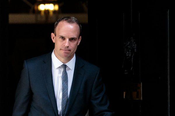 Dominic Raab leaves Number 10 Downing Street after being appointed Brexit Secretary by British Prime Minister Theresa May on July 9, 2018, in London, England. (Jack Taylor/Getty Images)