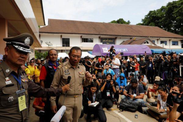 Narongsak Osottanakorn, former governor of Chiang Rai province and the head of the rescue mission, attends a news conference after resuming the mission to rescue a group of boys and their soccer coach trapped in a flooded cave, in the northern province of Chiang Rai, Thailand, July 9, 2018. (Reuters/Tyrone Siu)