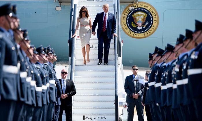 Trump Arrives in the UK for First Visit as US President
