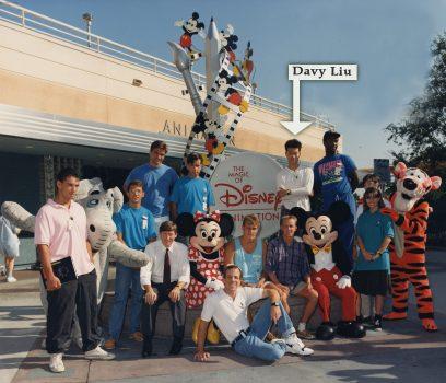 Davy Liu and the Disney crew when he was a young animator. (Courtesy Davy Liu)