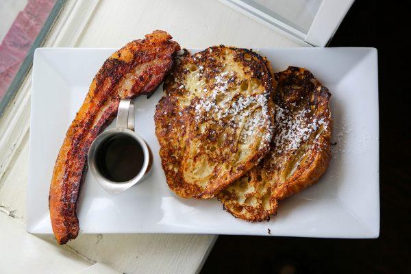 Superb bacon and croissant French toast at Kitchen. (Channaly Philipp/The Epoch Times)