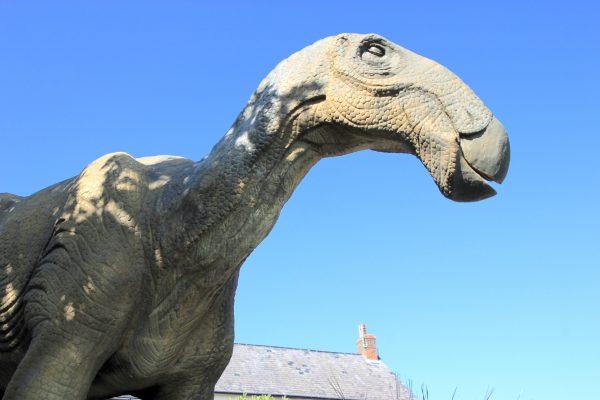 A life-sized dinosaur statue at Blackgang Chine amusement park. (Wibke Carter)