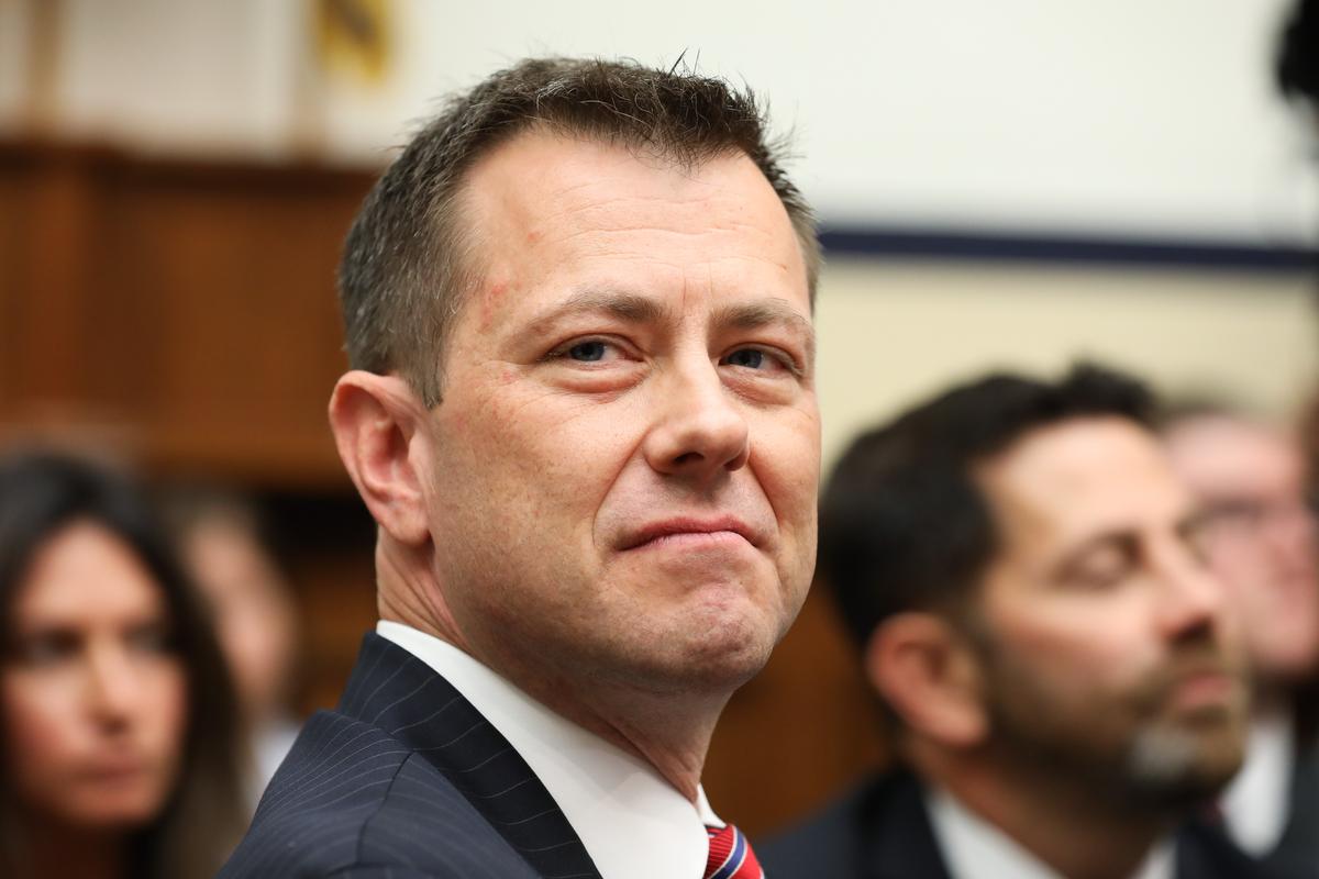 FBI Deputy Assistant Director Peter Strzok testifies at the Committee on the Judiciary and Committee on Oversight and Government Reform Joint Hearing on, “Oversight of FBI and DOJ Actions Surrounding the 2016 Election" in Washington on July 12, 2018. (Samira Bouaou/The Epoch Times)