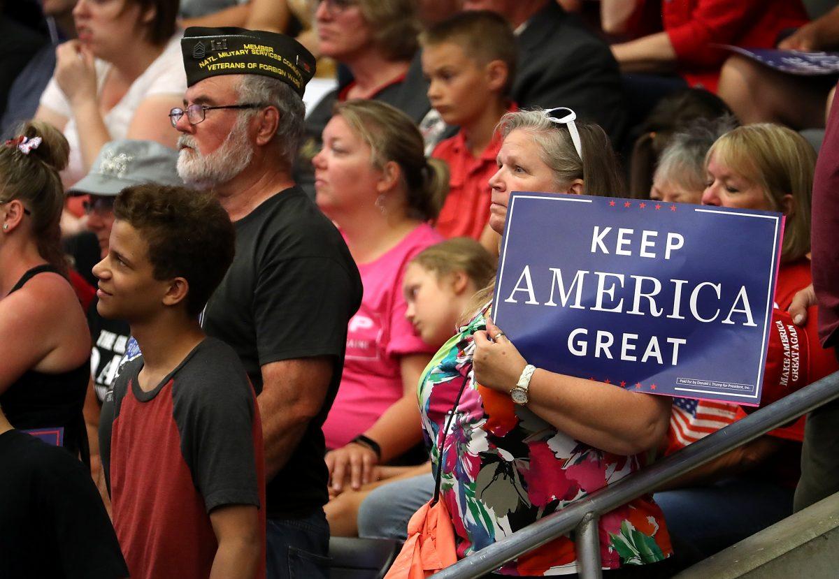 Trump supporters at a rally in Fargo, N.D., on June 27, 2018. (Justin Sullivan/Getty Images)