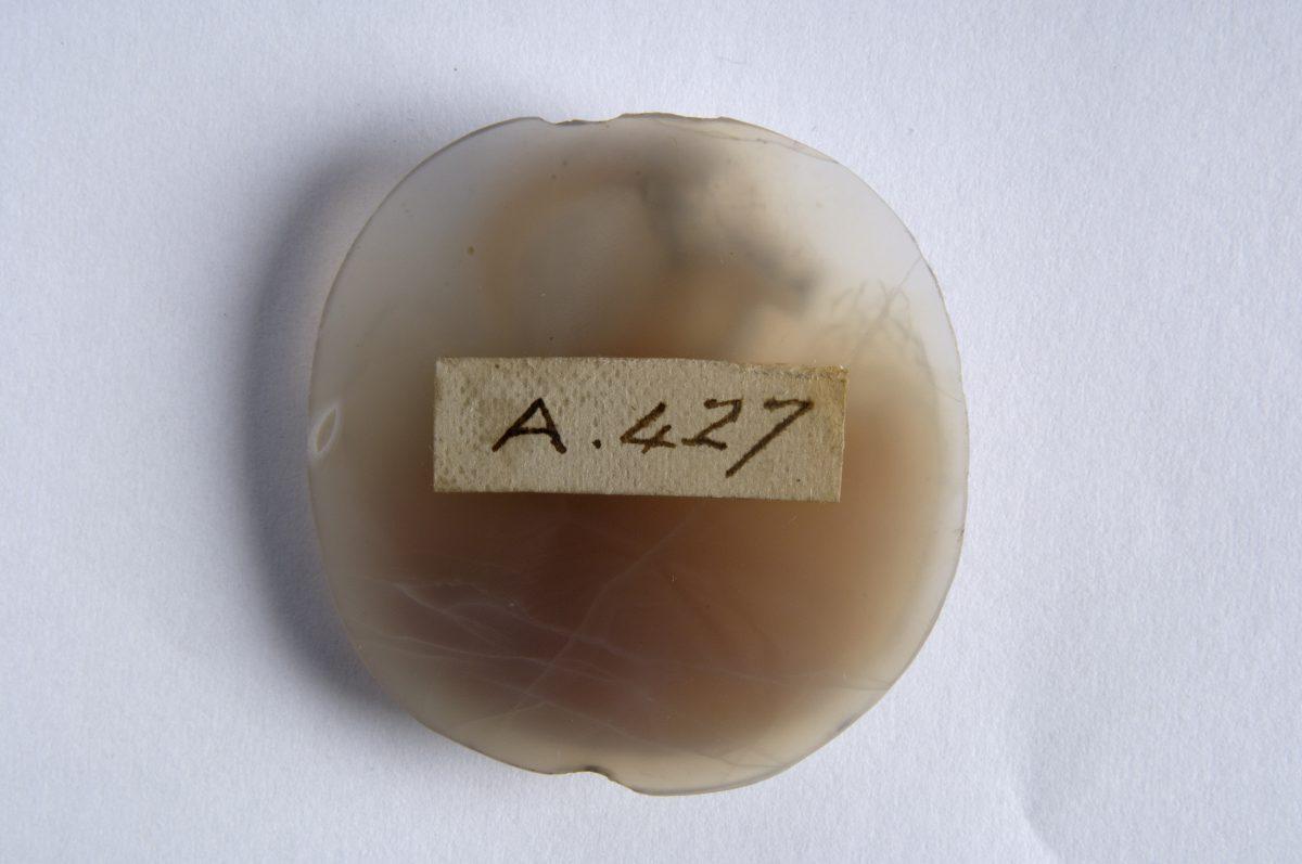 Back of “Venus Rising From the Waves,” showing the translucent, fragile nature of this small piece of agate. (Holburne Museum)