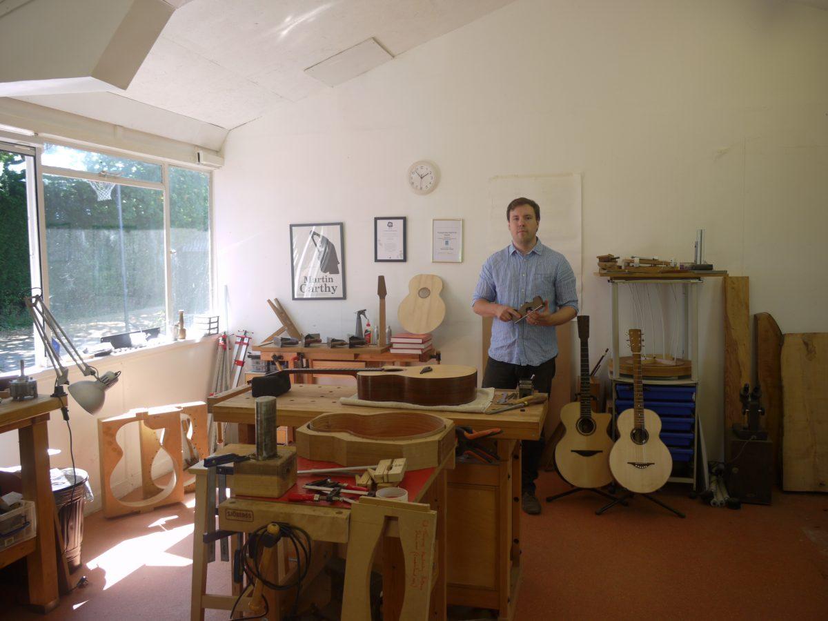 Alex Potter of A. S. Potter Instruments in his New Forest workshop in Sway in England. (Courtesy of Alex Potter)