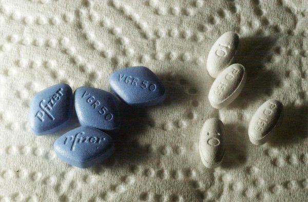 Pills of the drug Viagra (L) made by Pfizer, are shown in this file photo in New York. (Chris Hondros/Getty Images)