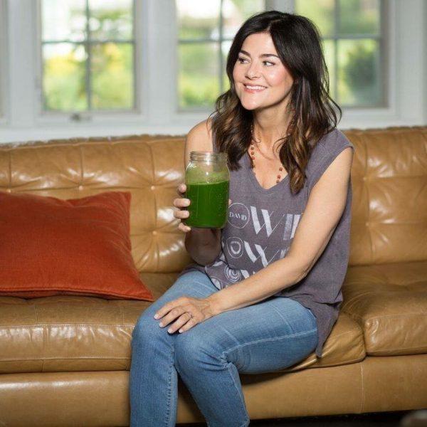 Stern enjoying some green juice. (Courtesy of Mia Russo Stern)