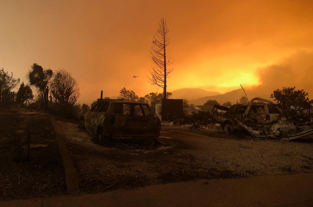 A blackened landscape is shown from wildfire damage near Keswick, California, U.S., July 27, 2018. (REUTERS/Alexandria Sage)