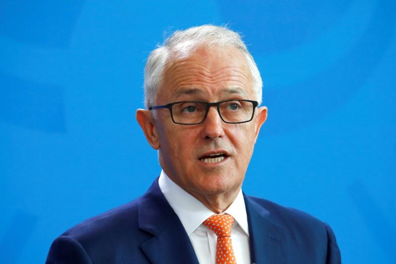 FILE PHOTO: Former Australian Prime Minister Malcolm Turnbull in Berlin, Germany on April 23, 2018. (Reuters/Fabrizio Bensch/File Photo)