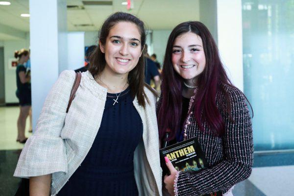 Brittany Misiora (L), 17, and Isabel Chism, 18, attend the High School Leadership Summit, a Turning Point USA event, at George Washington University in Washington on July 26, 2018. (Charlotte Cuthbertson/The Epoch Times)