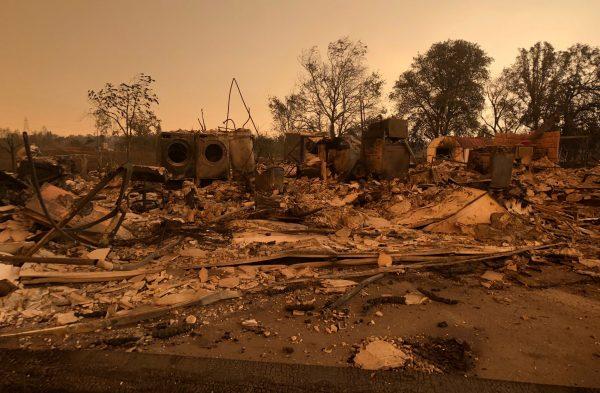 A burned out home in the small community of Keswick is shown from wildfire damage near Redding, California, U.S., July 27, 2018. (Reuters/Alexandria Sage)