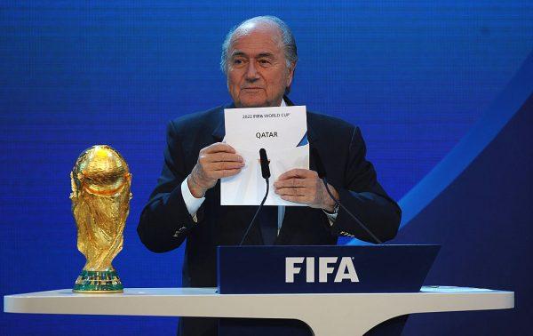 FIFA President Joseph S Blatter names Qatar as the winning hosts of 2022 during the FIFA World Cup 2018 and 2022 Host Countries Announcement at the Messe Conference Centre on Dec. 2, 2010 in Zurich, Switzerland. (Laurence Griffiths/Getty Images)