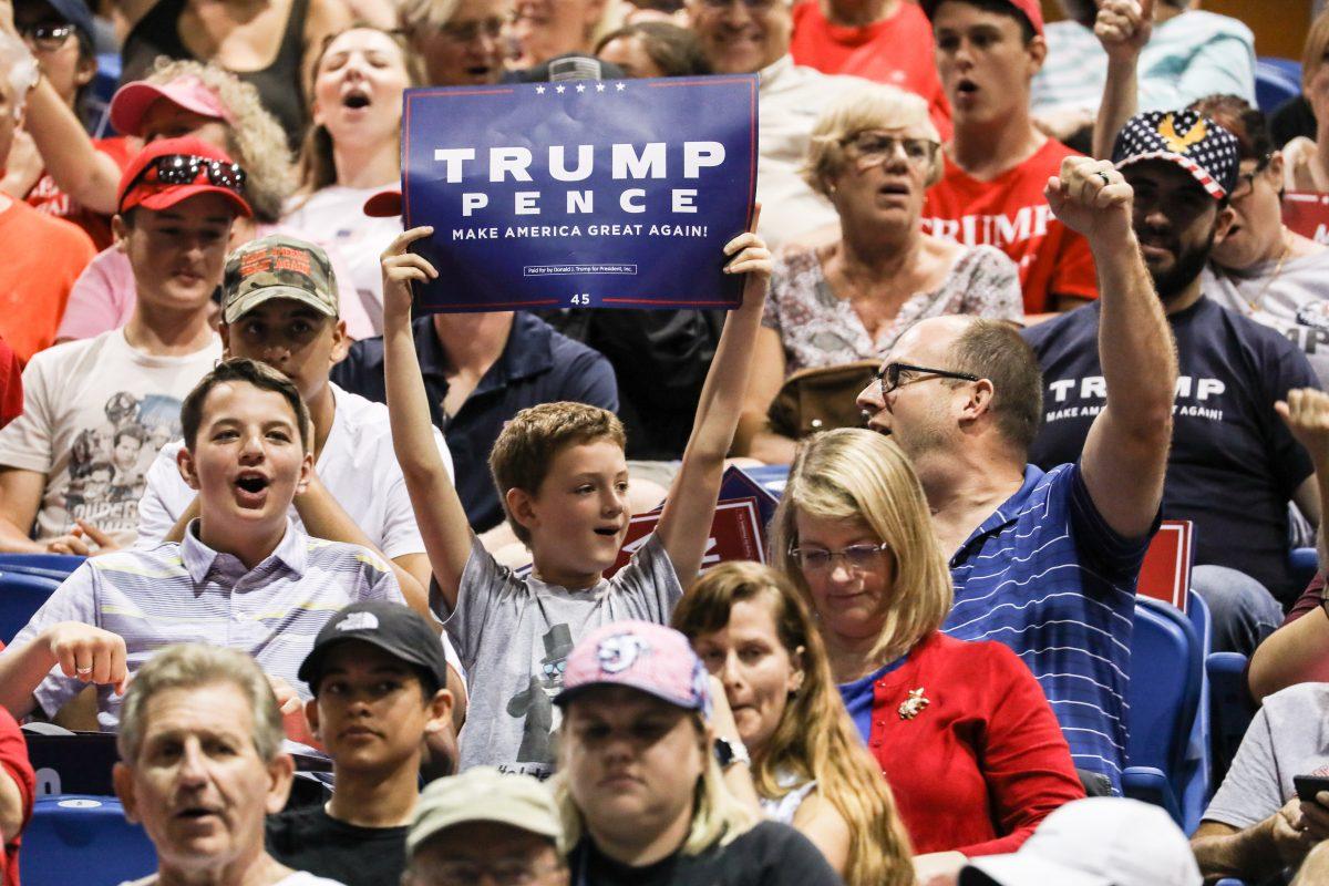 The audience at President Donald Trump's Make America Great Again rally in Tampa, Fla., on July 31, 2018. (Charlotte Cuthbertson/The Epoch Times)