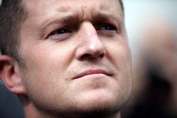 Tommy Robinson, founder of the English Defence League, pauses before the group march to Aldgate on Sept. 7, 2013 in London, England. (Matthew Lloyd/Getty Images)