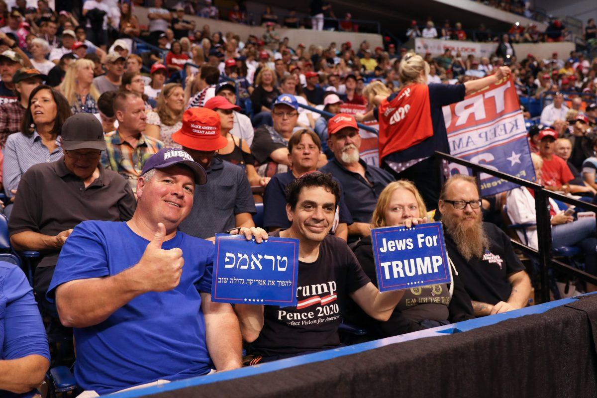 Audience members at President Donald Trump’s Make America Great Again rally in Wilkes-Barre, Penn., on Aug. 2, 2018. (Samira Bouaou/The Epoch Times)