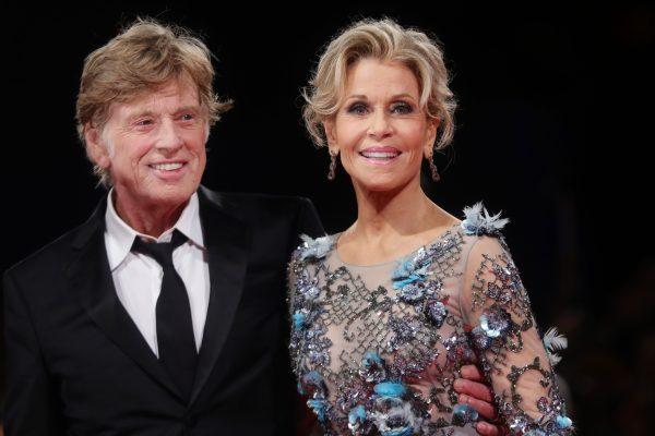 Jane Fonda and Robert Redford walk the red carpet during the 74th Venice Film Festival at Sala Grande on September 1, 2017 in Venice, Italy.(Vittorio Zunino Celotto/Getty Images)