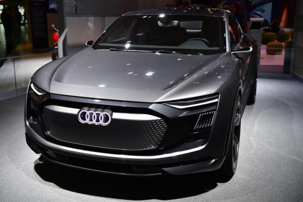 The Audi ELAINE Artificial Intelligence car is displayed at the 2018 CeBIT technology trade fair in Hanover, Germany on June 12, 2018. (Alexander Koerner/Getty Images)