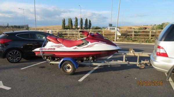 A jet ski obtained by people smugglers to traffic people from France to the UK, in Kent, on Aug. 13, 2016. (NCA)