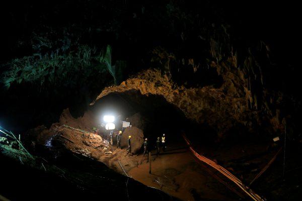 File photo: Rescue workers at the Tham Luang cave complex in Thailand on, July 10, 2018, the day 12 boys were rescued after nine days trapped in the caves. (Reuters/Soe Zeya Tun/File Photo)