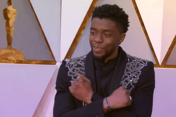 Actor Chadwick Boseman posing during the 2018 Oscars red carpet event on Mar. 4th in Los Angeles, Calif. (Reuters)